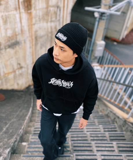 Calligraphy Logo Hooded/Big Silhouette<Black>
