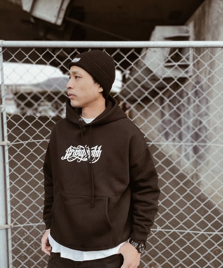 Calligraphy Logo Hooded/Big Silhouette<Black>