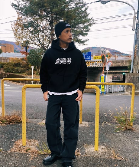 Calligraphy Logo Hooded/Big Silhouette<Black>