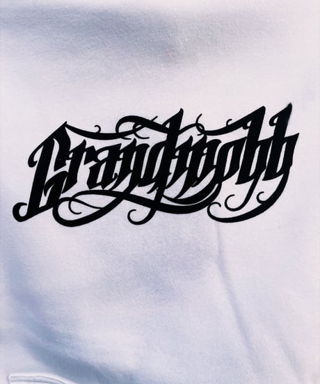 Calligraphy Logo Hooded/Big Silhouette<White>