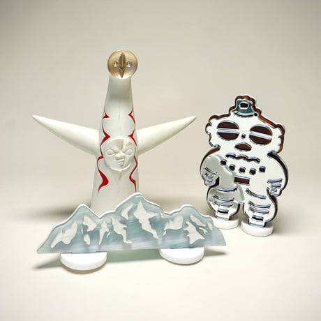 雪景色の山脈アクリルオブジェ