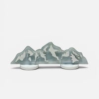雪景色の山脈アクリルオブジェ