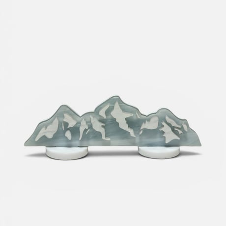 雪景色の山脈アクリルオブジェ
