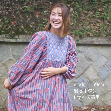 【納期約4週間】［生地代別途(0.5m＋3.5m)］<長袖>好きな組み合わせを選ぶカルムワンピース