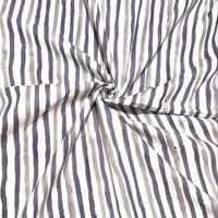 【50cm単位】ホワイトベージュグレーパープルストライプ　インド　ハンドブロックプリント生地　テキスタイル  コットン