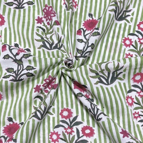 CATEGORY グリーン系 | MICALA ミカラ ブロックプリント生地・インド綿