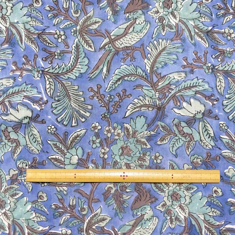 M】中綿入り リバーシブルブロックプリント 花柄 ピンク×グリーン 407