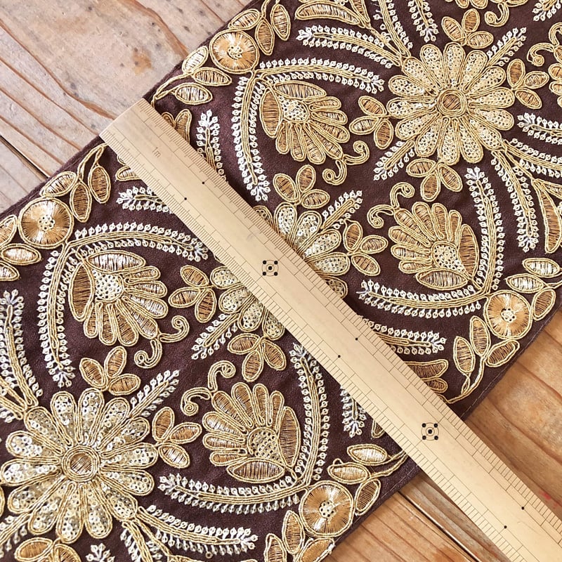 インド刺繍リボン【太幅】.* ストック紹介 *. 鞣し