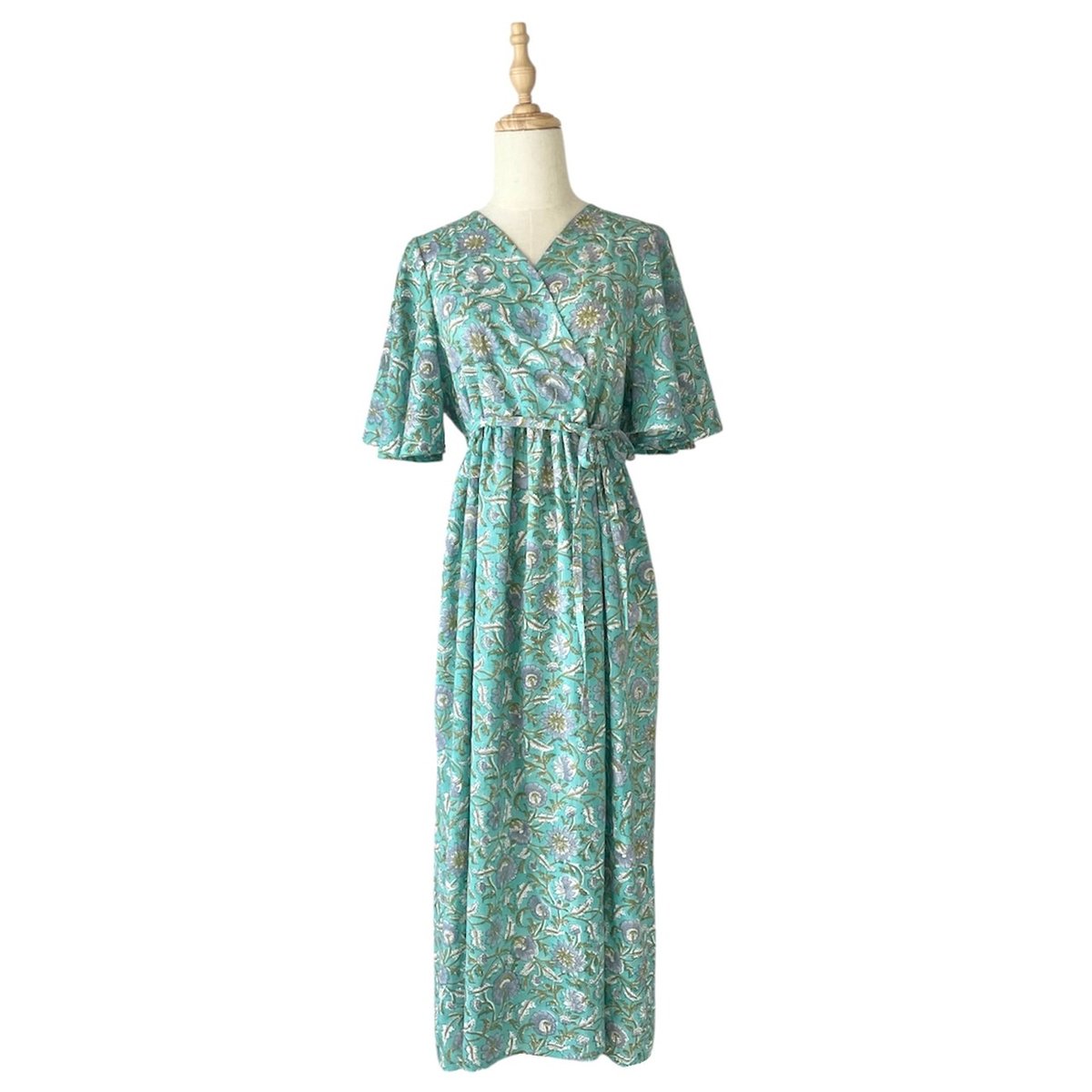 Monmo様オーダーカシュクールワンピース mamamo】衿付きWZIPカシュクールワンピース | natural couture