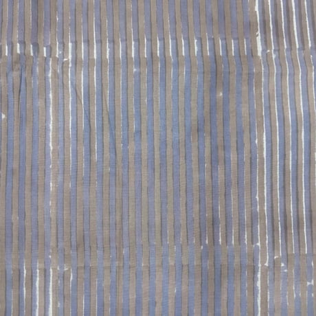アウトレット商品【50cm単位】ブラウングレーストライプ　インド　ハンドブロックプリント生地　テキスタイル  コットン