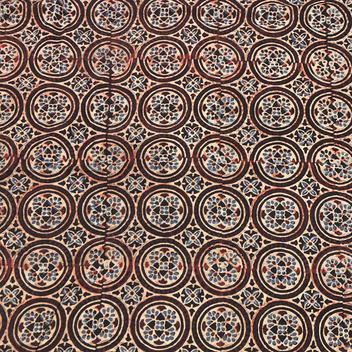 50cm単位】アジュラック18 ブラック インド ハンドブロックプリント