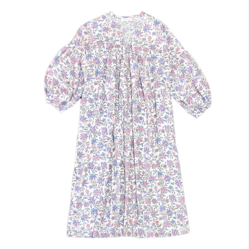 ROKSANDA】 水色 ボリューム袖 バックリボン Vネック ワンピース