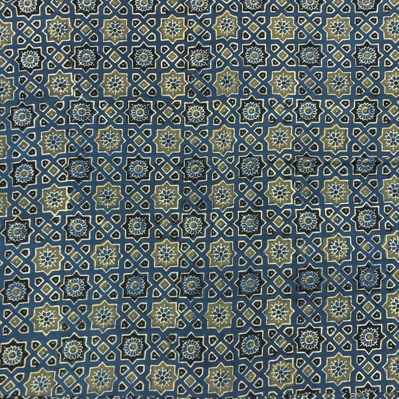 未使用※インド ブロックプリント 中綿入りキルト コバルトブルー　マルチラグ fit=scale-down,w=1200