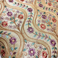 【⚠️10cm単位(50cm以上)】オフホワイト　螺旋　インド刺繍生地　ハンドメイド素材