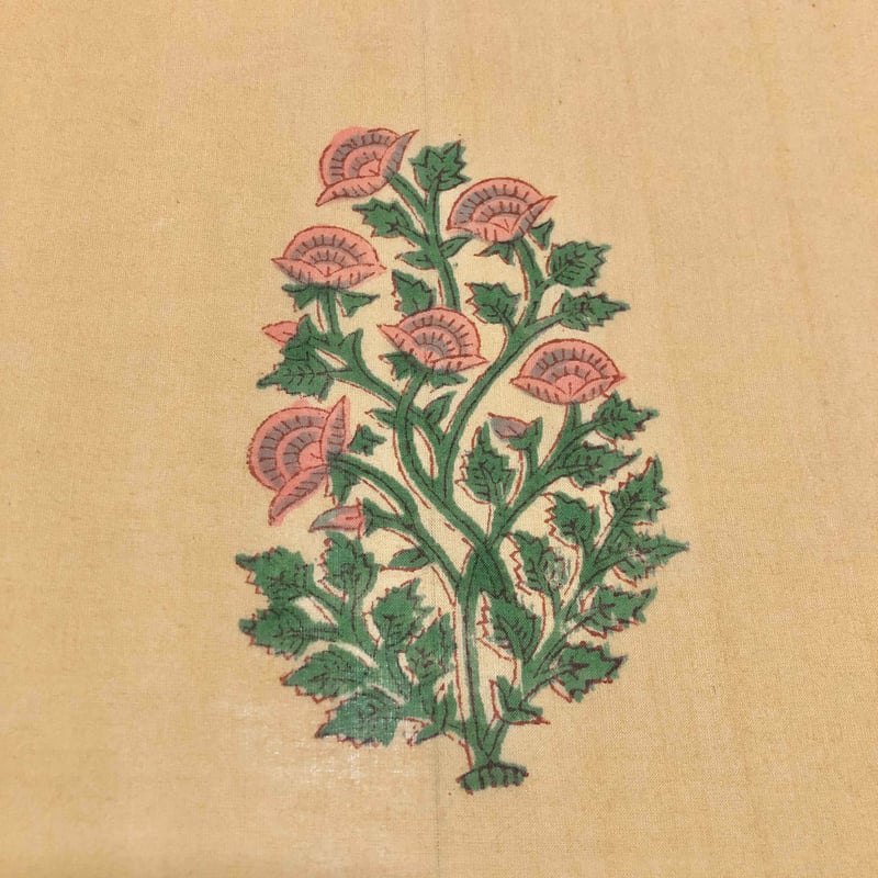 Sale フレンチピンクS ブロックプリントリキルト オーガニックコットン