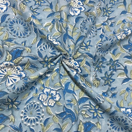 未使用※インド ブロックプリント 中綿入りベビーキルト ネイビー