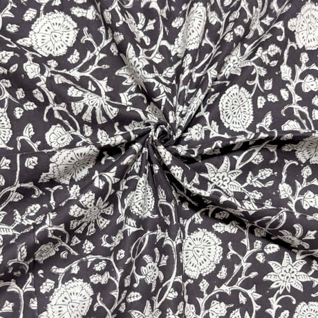 インド綿 ブロックプリント コクーンパンツ ブラック系