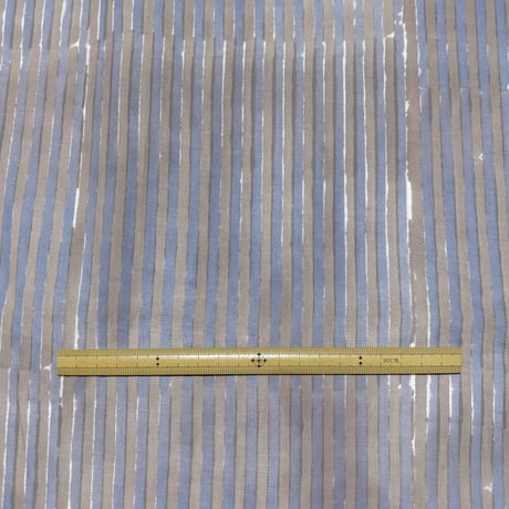 アウトレット商品【50cm単位】ブラウングレーストライプ　インド　ハンドブロックプリント生地　テキスタイル  コットン