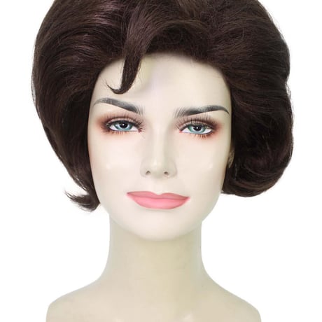 Wigs2you ウィッグ H-5707 大人の女性用アメリカ第一夫人ブラウンブーフォントブルネットウィッグ 難燃性の合成繊維 ハロウィンに最適