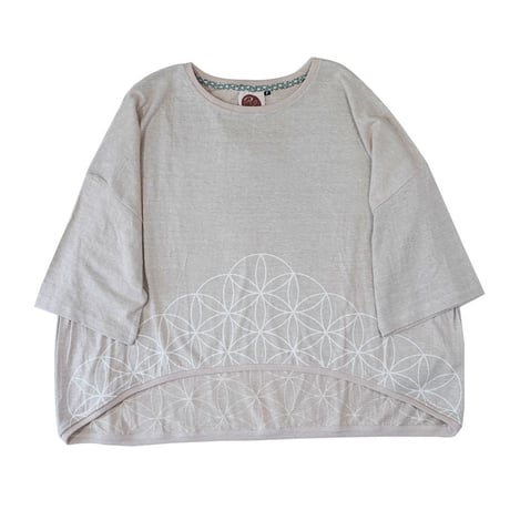 『草木染め ビッグカットソー  FLOWER OF LIFE  フラワーオブライフ』Hemp×オーガニックコットン