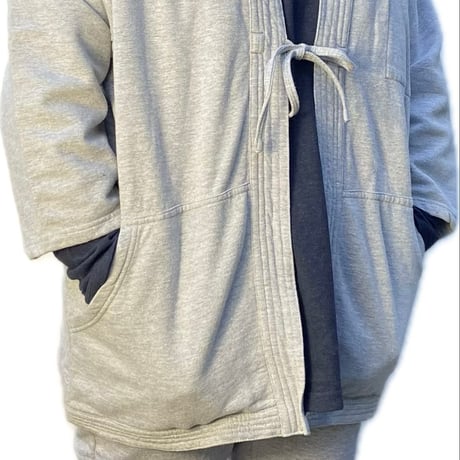 『ハッピーハオリ  HAPPY HAORI♪法被羽織』ライトグレーコットンスウェット