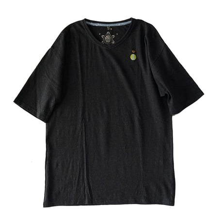 『テッポーTシャツ 無地_地球と月』Hemp×オーガニックコットン