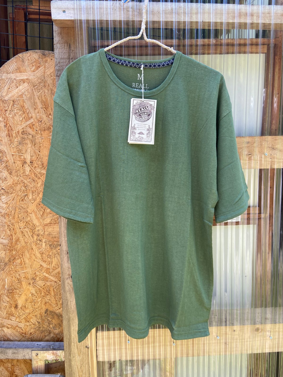 テッポーTシャツ 無地_022』Hemp×オーガニックコットン後染めカーキ 