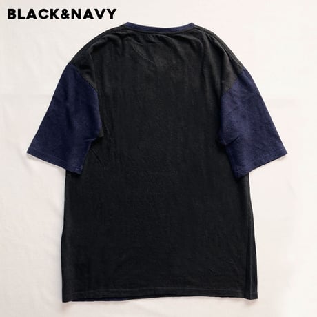 『テッポーTシャツ with ポケット_地球と月』Hemp×オーガニックコットン(BLACK&NAVY Hemp)