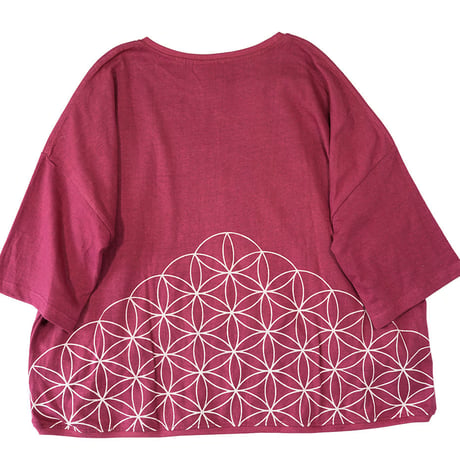 『草木染め ビッグカットソー  FLOWER OF LIFE  フラワーオブライフ』Hemp×オーガニックコットン