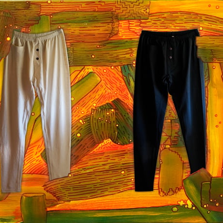 炭『HEALING MOMOHIKI BLACK』Legins Hemp o/cotton /unisex 中厚手250g