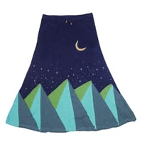 『パッチワークロングスカート MOON&MOUNTAIN』Hemp×オーガニックコットン(MID NIGHT)