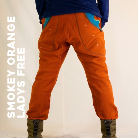 『アースパカマ  EARTHはかま』厚手フリースパンツ (SMOKEY ORANGE)
