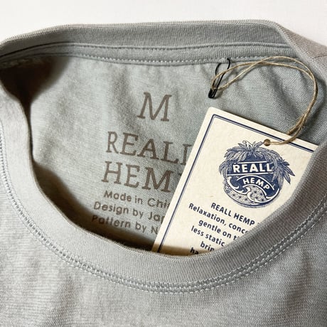 灰『RELAX LONG T』STONE Hemp o/cotton /Ladys,kids unisex　中薄手175g