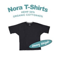 炭『HEAVY NORA T-shirts BLACK 』Hemp o/cotton unisex 中厚手250g