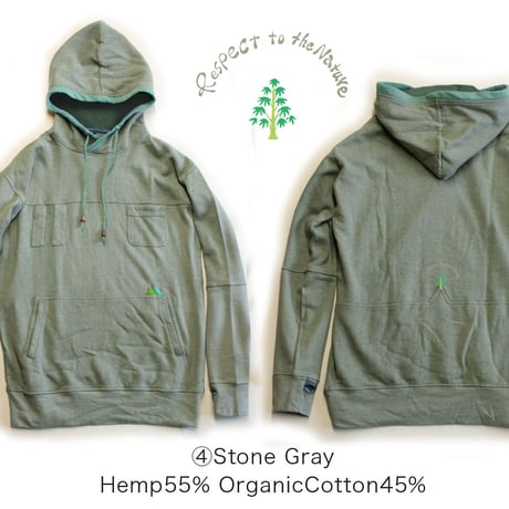 『ニンジャパーカー』 Hemp×オーガニックコットンフリース 新素材 プルオーバーパーカ