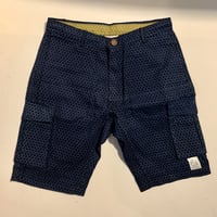 『麻柄コットンハーフパンツ』