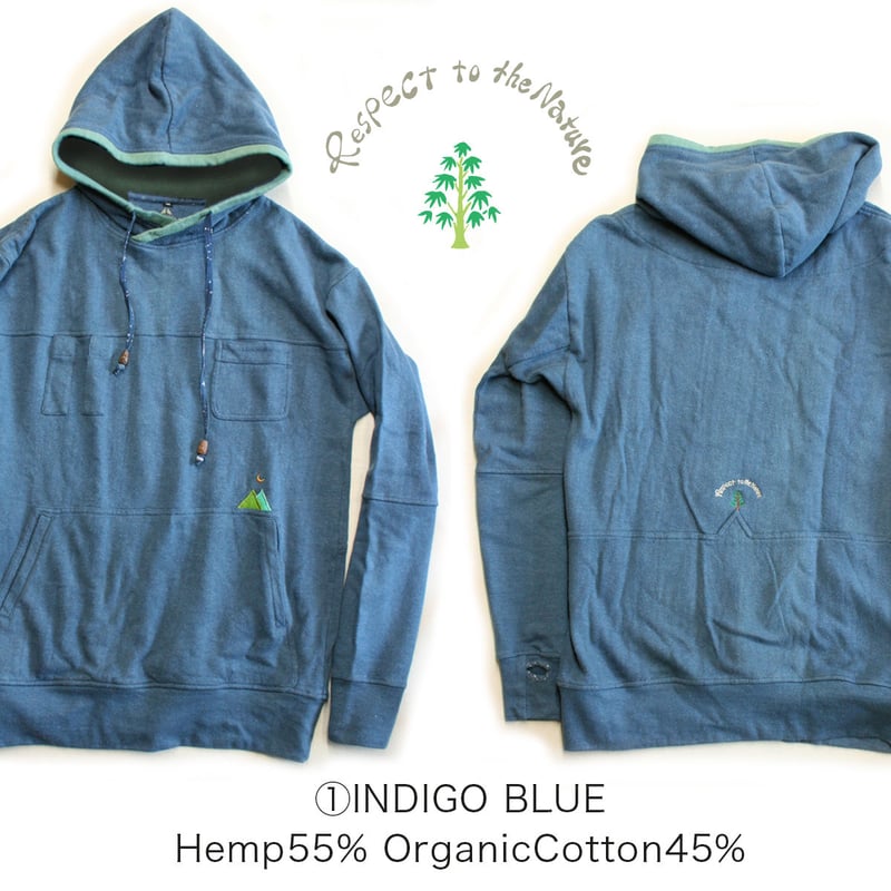 新品未使用un3d ヘムカットパーカー F グリーン ニンジャパーカー』 Hemp×オーガニックコットンフリース 新素材