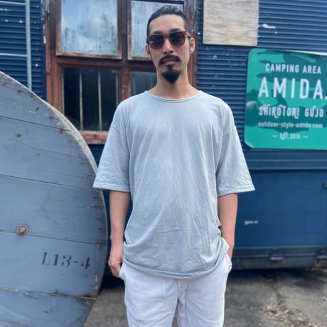 灰『NORA T-shirts STONE 』Hemp o/cotton unisex 中薄手175g