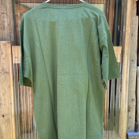 『テッポーTシャツ 無地_022』Hemp×オーガニックコットン後染めカーキ