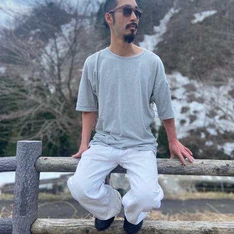 灰『NORA T-shirts STONE 』Hemp o/cotton unisex 中薄手175g