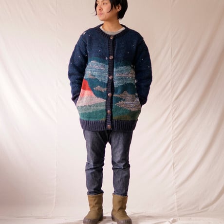 『FUJIYAMA SWEATER 赤富士セーター』 ニュージーランドウール(レディースサイズ)