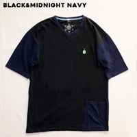 『テッポーTシャツ with ポケット_地球と月』Hemp×オーガニックコットン(BLACK&NAVY Hemp)