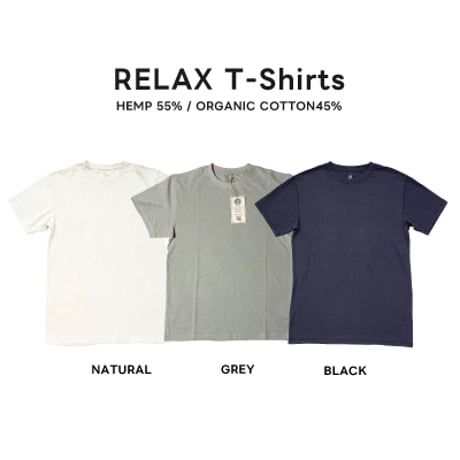 米『RELAX HempT-shirts Natural 』Hemp o/cotton unisex 中薄手175g