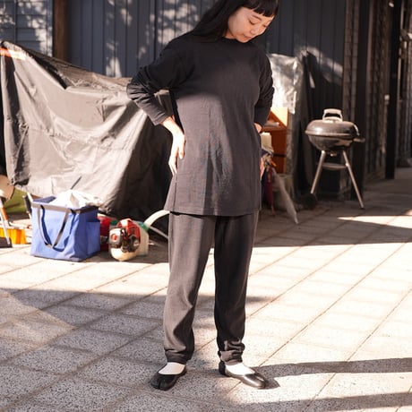 Ladys,kids『RELAX LONG-T BLACK』 Hemp o/cotton /unisex 中厚手250g