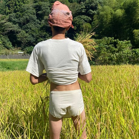 新『草木染め 三角ふんどし  麻50%綿50％   骨盤安定』 Hemp