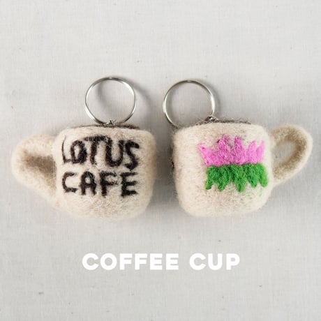 『ハンドメイド フェルトキーホルダー  COFFEE CUP FELT』