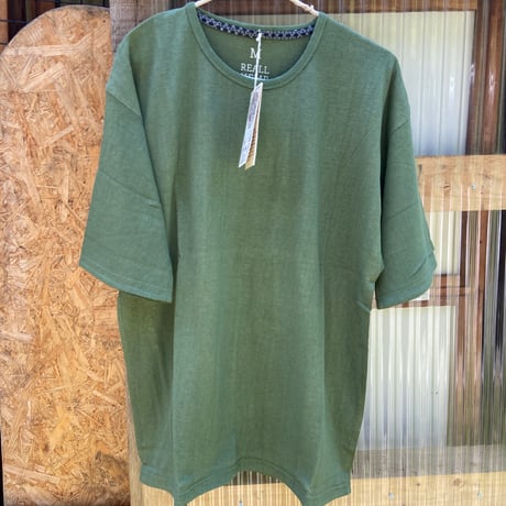 『テッポーTシャツ 無地_022』Hemp×オーガニックコットン後染めカーキ