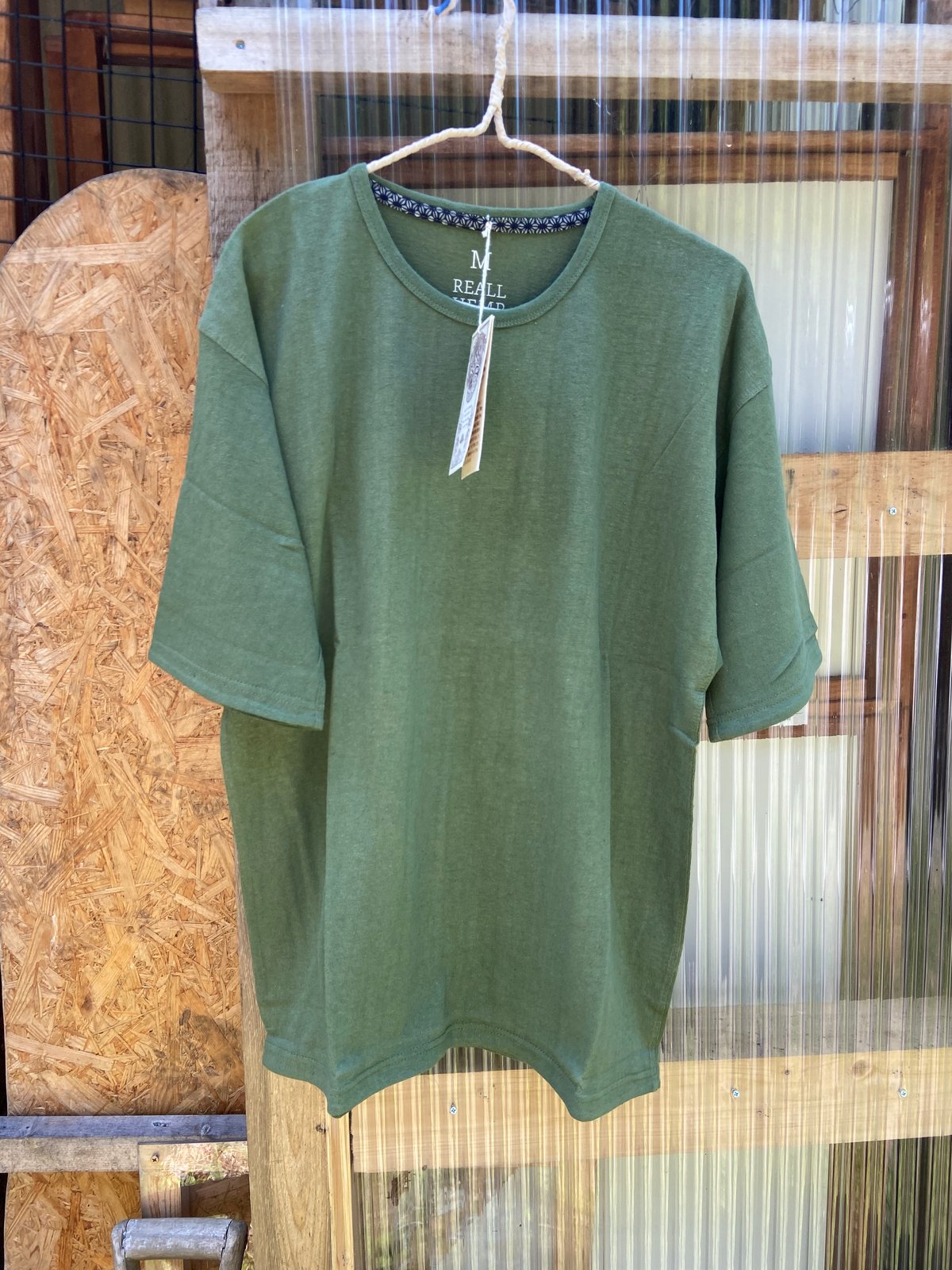 テッポーTシャツ 無地_022』Hemp×オーガニックコットン後染めカーキ 