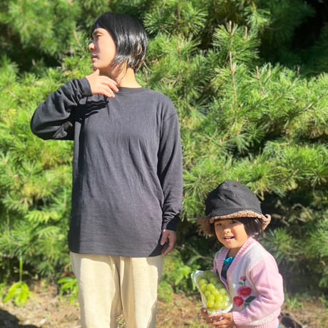Ladys,kids『RELAX LONG-T BLACK』 Hemp o/cotton /unisex 中厚手250g