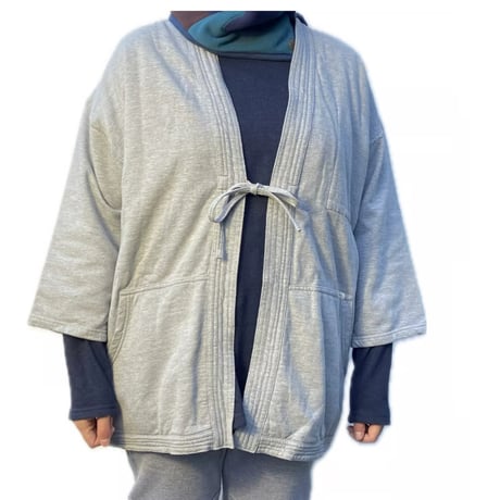 『ハッピーハオリ  HAPPY HAORI♪法被羽織』ライトグレーコットンスウェット